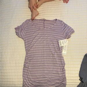 Purple Striped Maternity Top